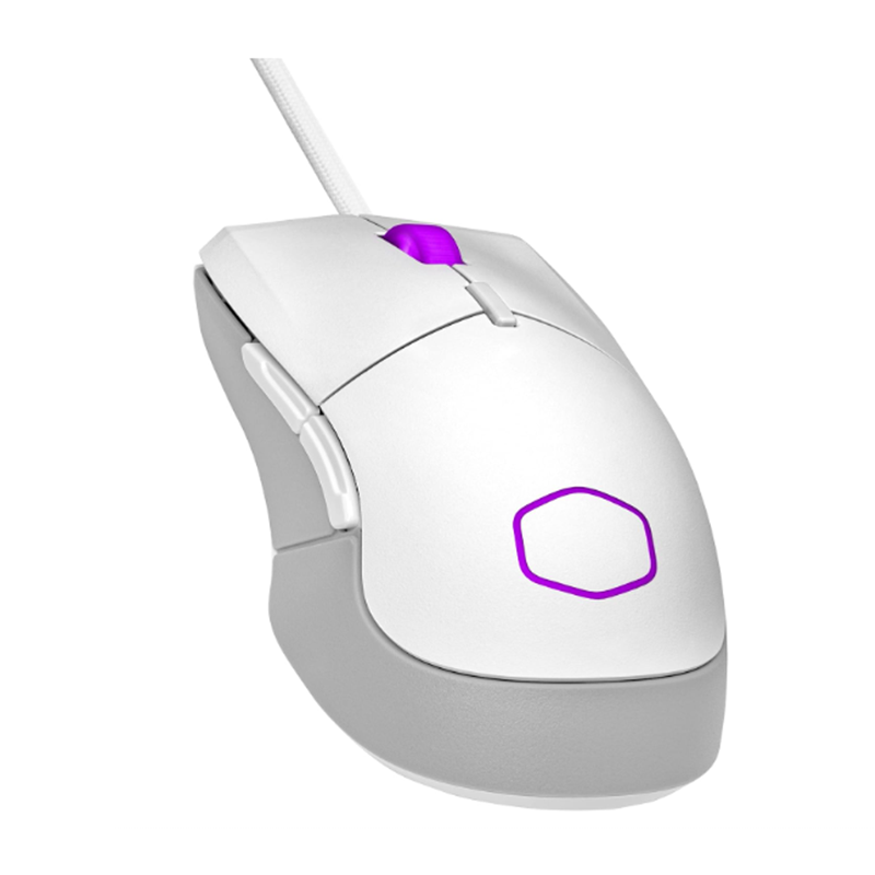 Cooler Master MM310 Wire Gaming Mouse White, Adjustable 12,000 DPI, Palm|Claw Grip, PixArt Optical Sensor, Ultraweave Cable, PTFE Feet, RGB Lighting (MM-310-WWOL1)